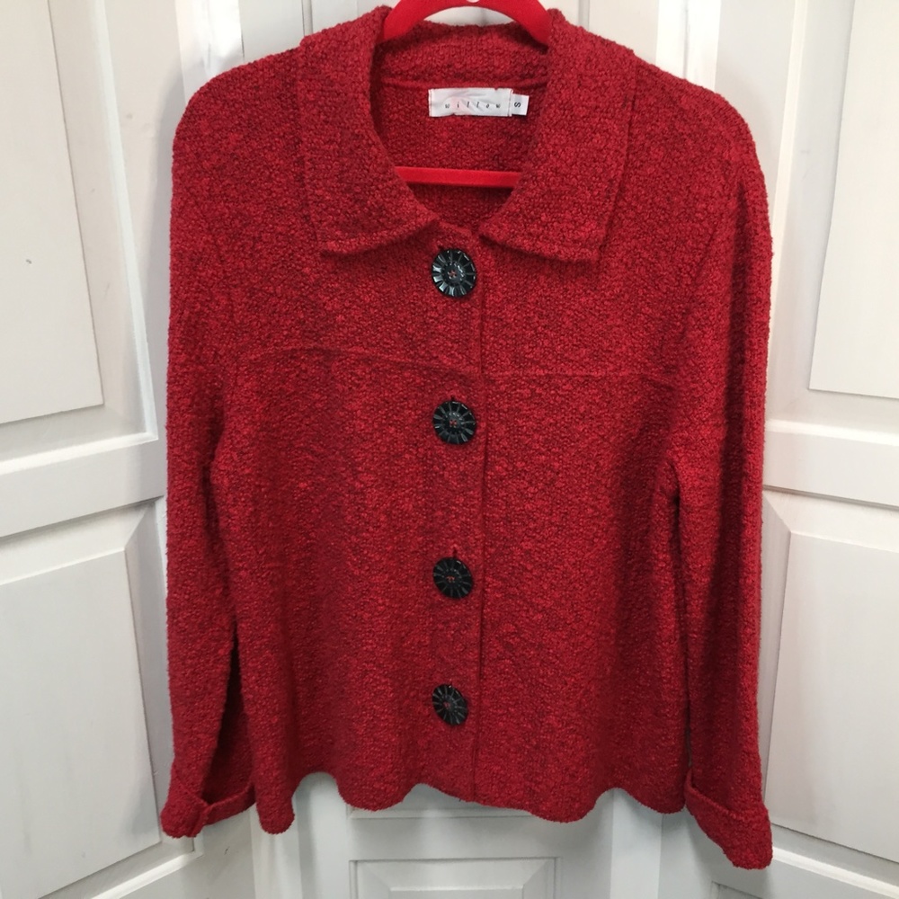 Willow Red Button Down Jacket/ Coat - image 2